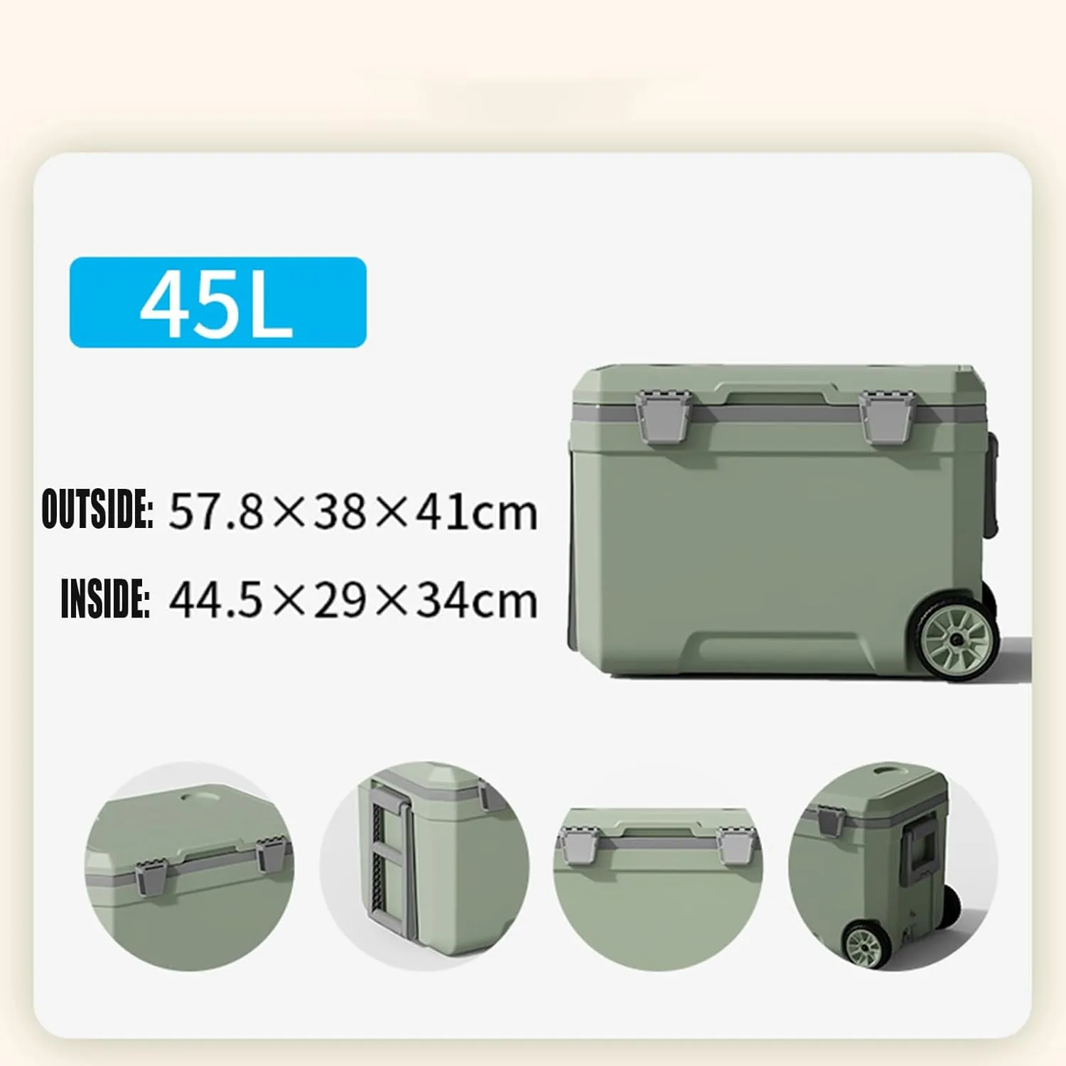 Car Camping Coolers for Equinox LT/RS/Activ 2025, Waterproof Portable Cooler, Leak Proof Picnic Insulated Bag, Ultra-Light Premium Ice Chest Box,A-Green-45L