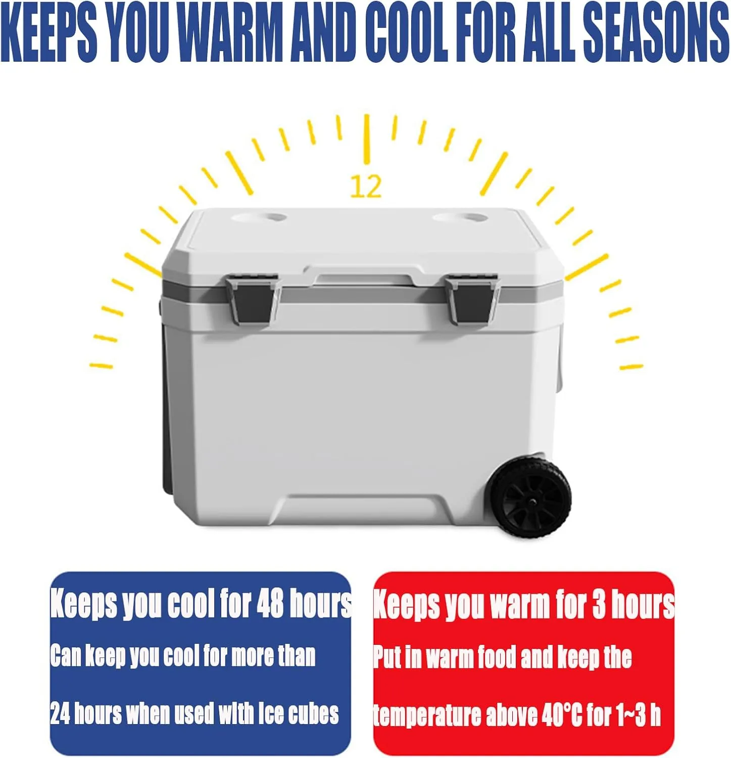 Car Camping Coolers for XPENG G3/XPENG G6/XPENG G9/XPENG P5/XPENG P7/XPENG P9, Waterproof Portable Cooler, Leak Proof Picnic Insulated Bag, Ultra-Light Premium Ice Chest Box,C-Blue-70L