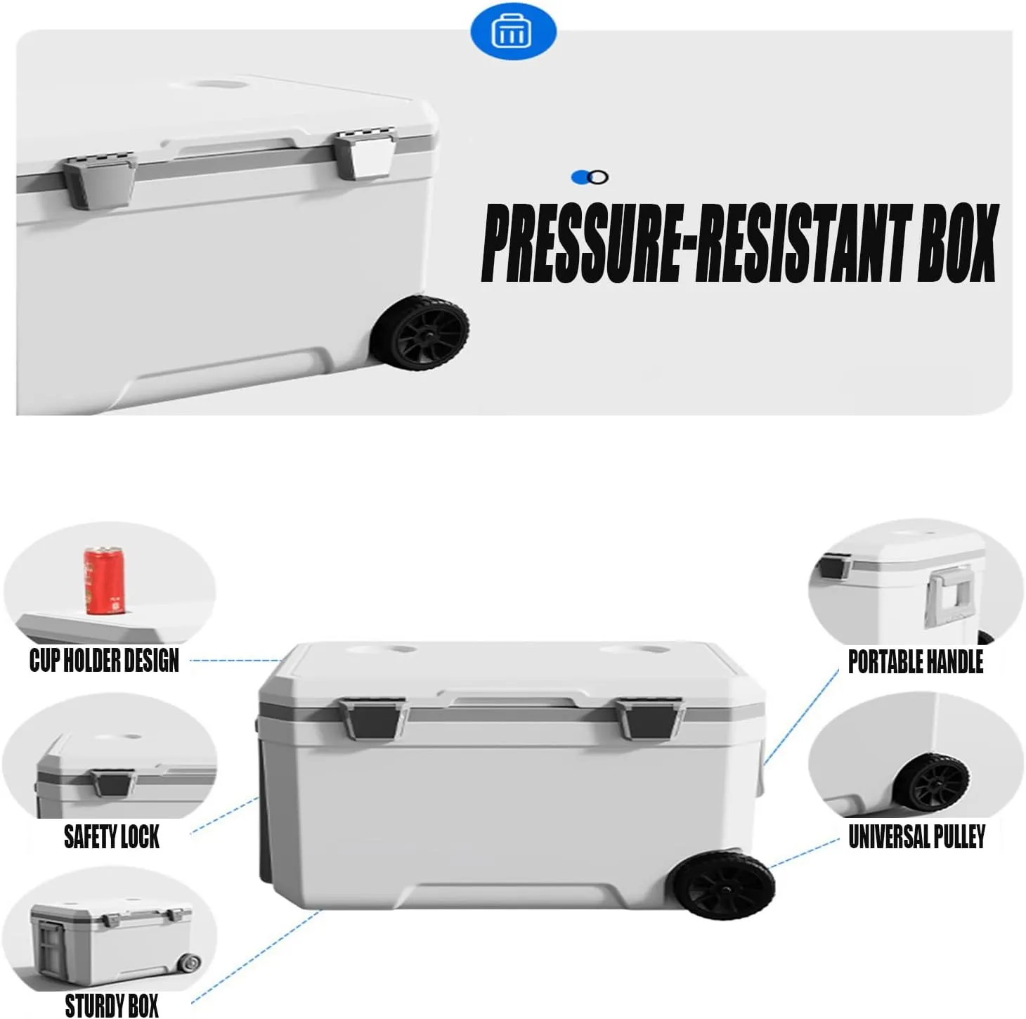 Car Camping Coolers for XPENG G3/XPENG G6/XPENG G9/XPENG P5/XPENG P7/XPENG P9, Waterproof Portable Cooler, Leak Proof Picnic Insulated Bag, Ultra-Light Premium Ice Chest Box,C-Blue-70L
