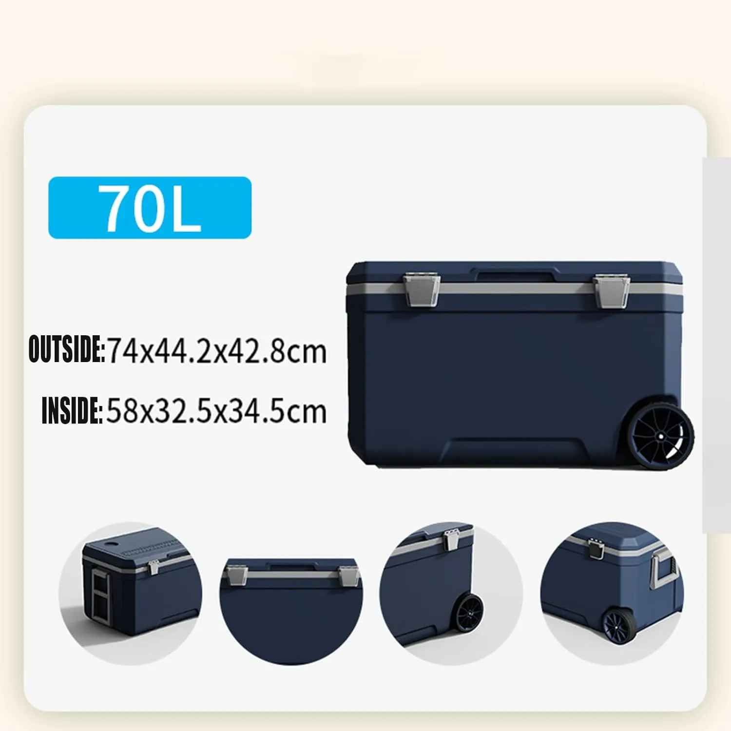 Car Camping Coolers for XPENG G3/XPENG G6/XPENG G9/XPENG P5/XPENG P7/XPENG P9, Waterproof Portable Cooler, Leak Proof Picnic Insulated Bag, Ultra-Light Premium Ice Chest Box,C-Blue-70L