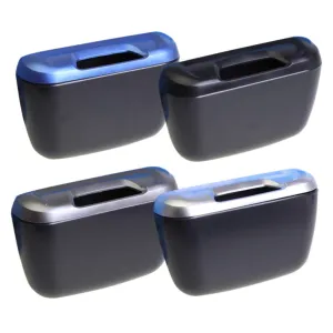 Car Trash Can Leak Proof Auto Cylindrical Garbage Can Storage Bag Black for Car Traveling Universal Fit