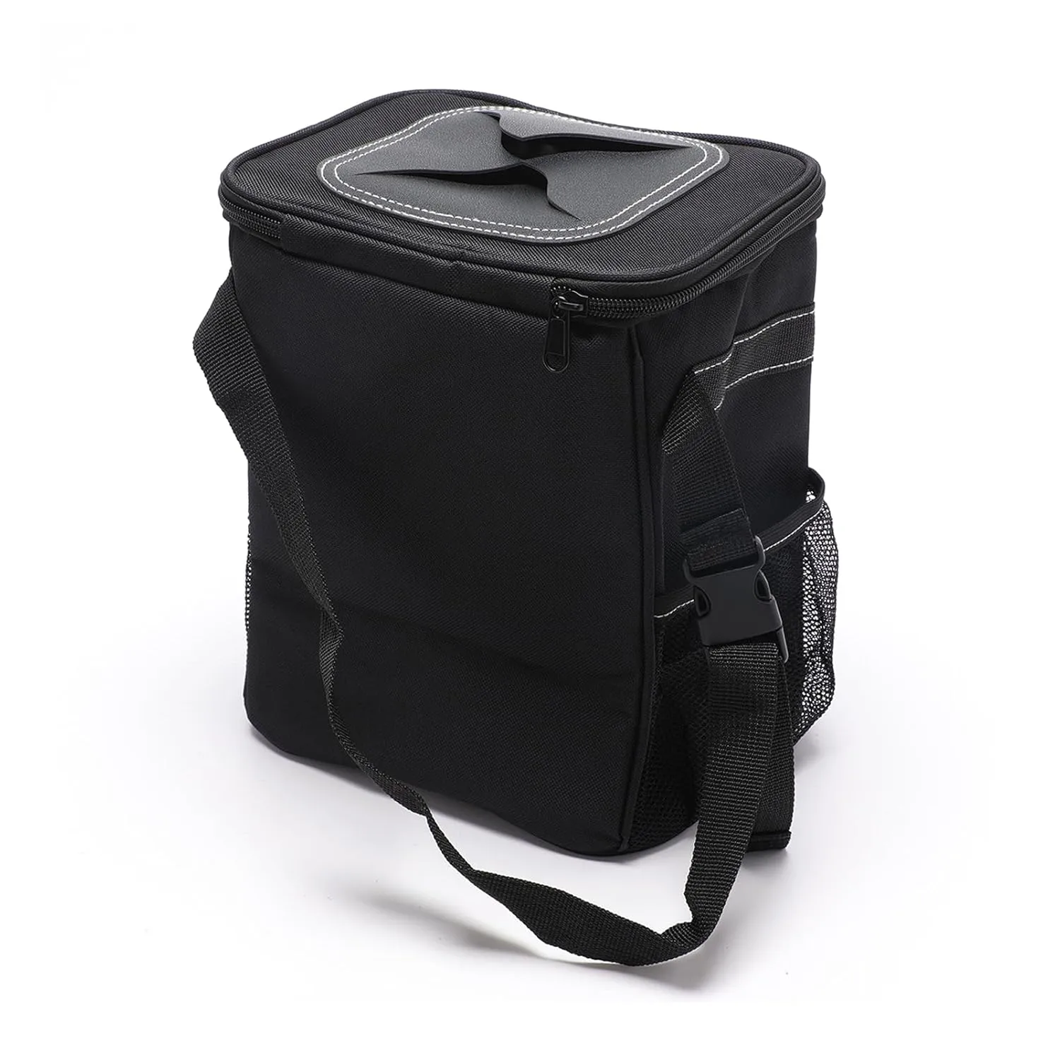 Car Trash Can with Lid, Rear Seat Suspension Car Bin, Collapsible Multipurpose Automotive Trash cans, Leakproof Waterproof Automotive Organizer and Storage Bag, for Sedan Truck SUV (Black)