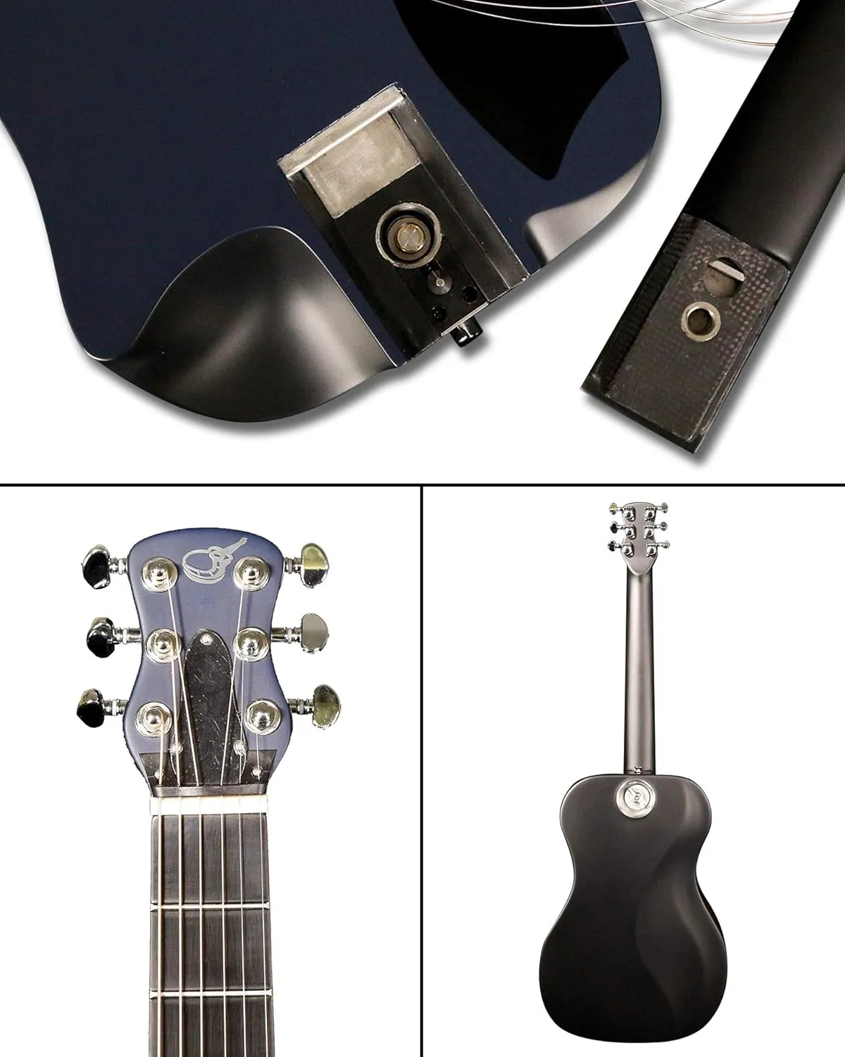 Carbon Fiber Travel Guitar – OF660B1M Traveling Acoustic Guitar with Collapsible Patented System – Portable Backpack Case (Navy Blue Matte)