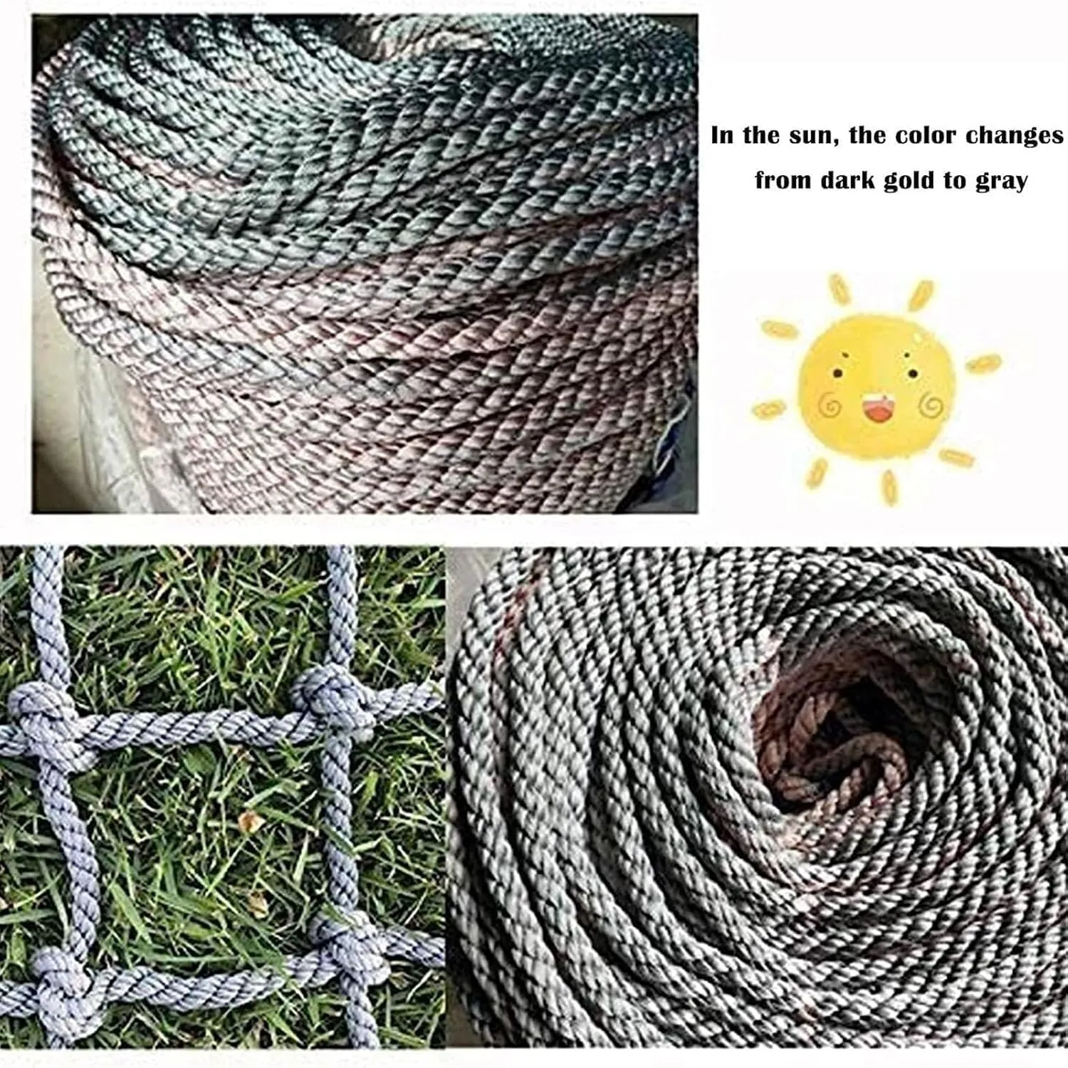 Cargo Climbing Net, Outdoor Treehouse Truck Trailer Nets Playground Heavy Duty Swings Net Safety Net Cargo Net Playground Climbing Netting(Size:2 * 2m(6.6 * 6.6ft))