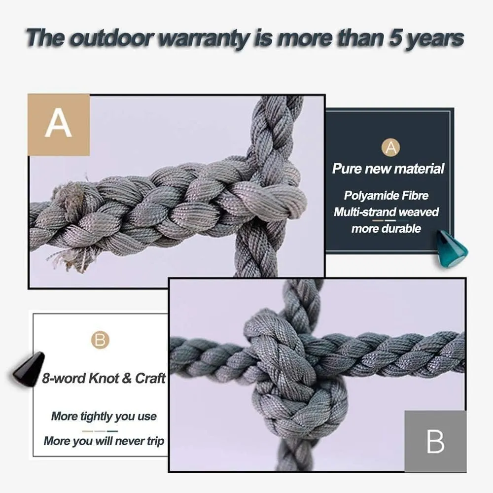 Cargo Climbing Net, Outdoor Treehouse Truck Trailer Nets Playground Heavy Duty Swings Net Safety Net Cargo Net Playground Climbing Netting(Size:2 * 2m(6.6 * 6.6ft))