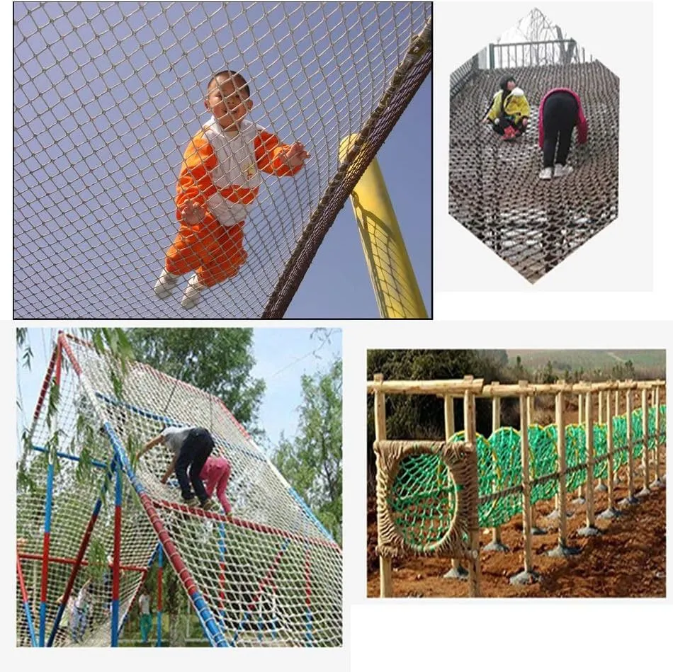 Cargo Net for Kids Climbing Netting Outdoor Playground Rock Structures Swing Sets Climb Safety Net Rope Ladder Netting Cargo Climbing Net Hammock Safety Net Dia 6mm (Size : 2X5m/6.6X13.4ft)
