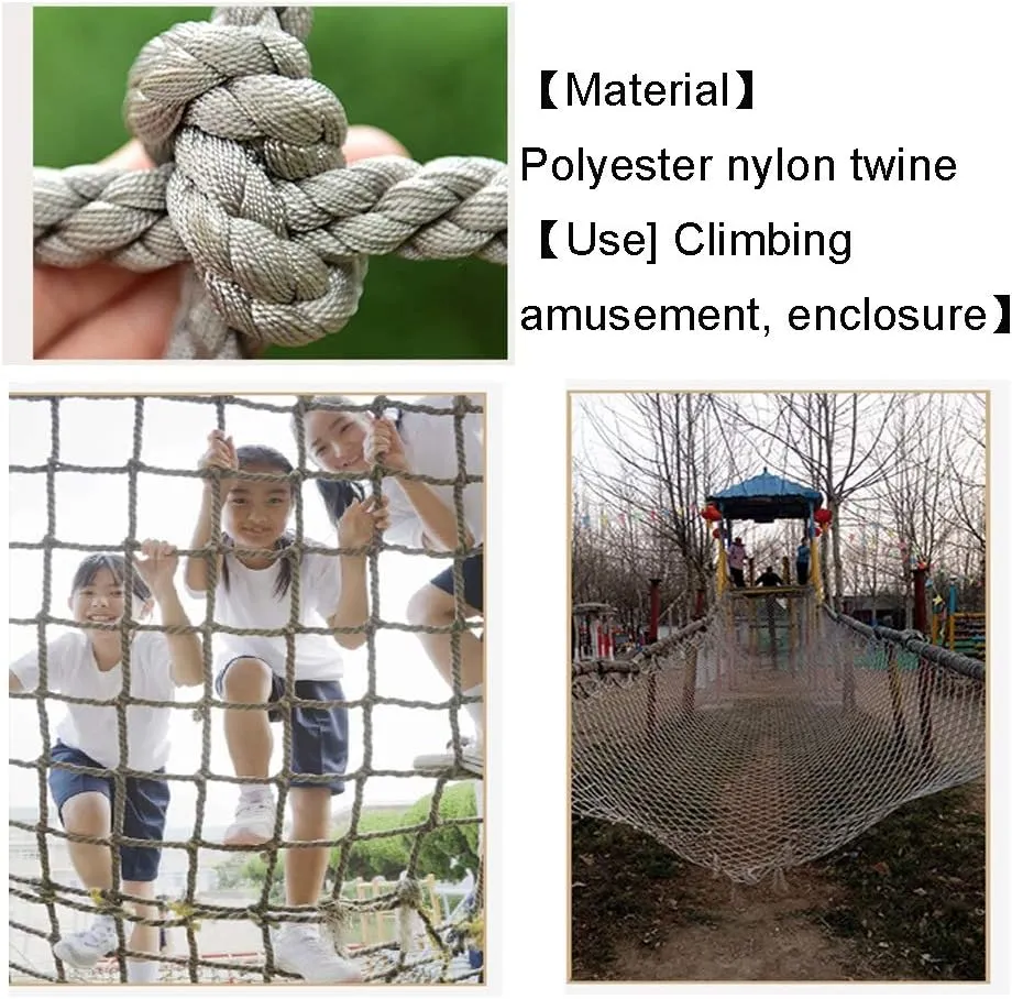 Cargo Net for Kids Climbing Netting Outdoor Playground Rock Structures Swing Sets Climb Safety Net Rope Ladder Netting Cargo Climbing Net Hammock Safety Net Dia 6mm (Size : 2X5m/6.6X13.4ft)