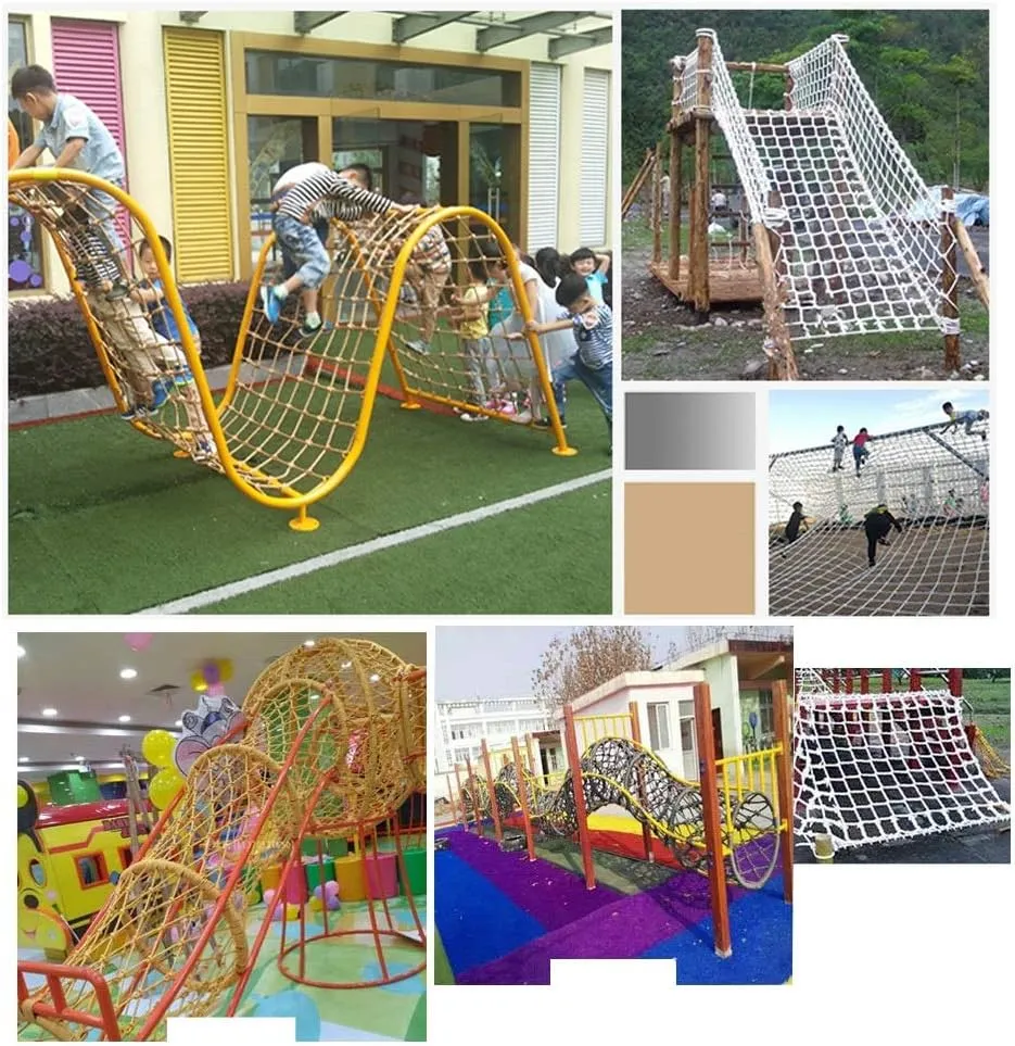 Cargo Net for Kids Climbing Netting Outdoor Playground Rock Structures Swing Sets Climb Safety Net Rope Ladder Netting Cargo Climbing Net Hammock Safety Net Dia 6mm (Size : 2X5m/6.6X13.4ft)