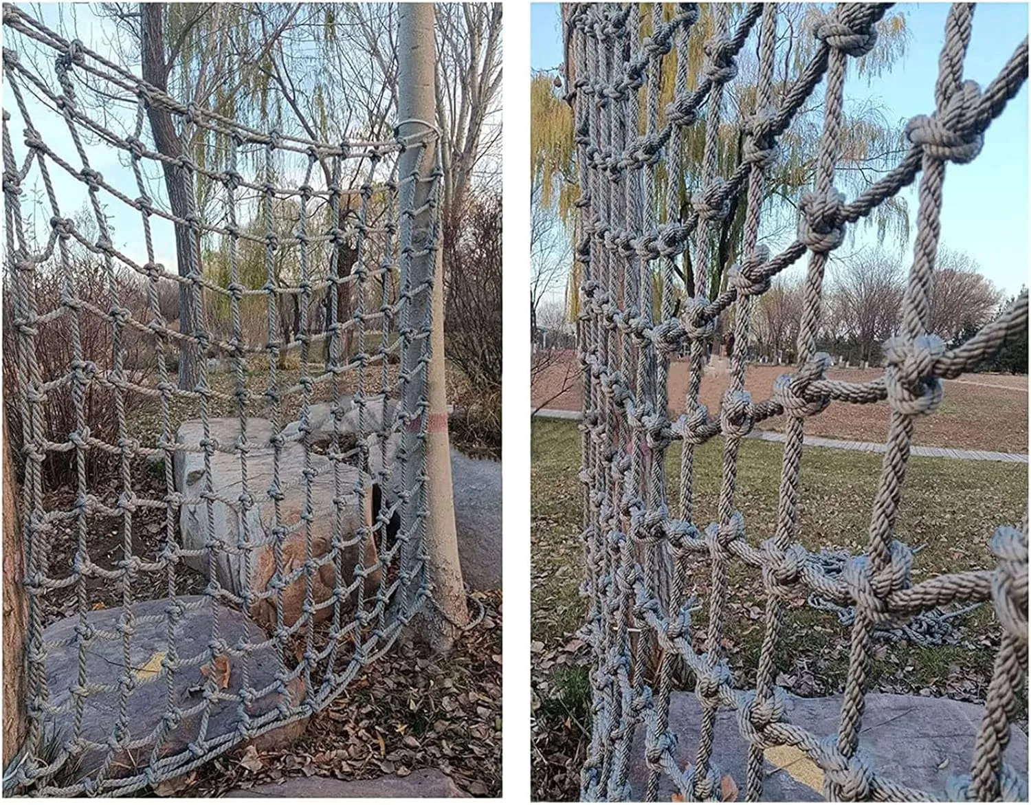 Cargo Net for Kids Climbing,Rope Netting Climbing Net Playground Kids Outdoor Climb Safety Netting Child Rock Ladder Wall Frame Protective Net,24.6 * 31.2ft