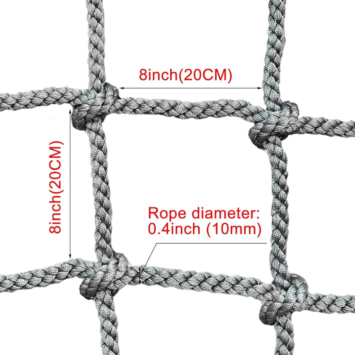 Cargo Net for Kids Climbing,Rope Netting Climbing Net Playground Kids Outdoor Climb Safety Netting Child Rock Ladder Wall Frame Protective Net,24.6 * 31.2ft