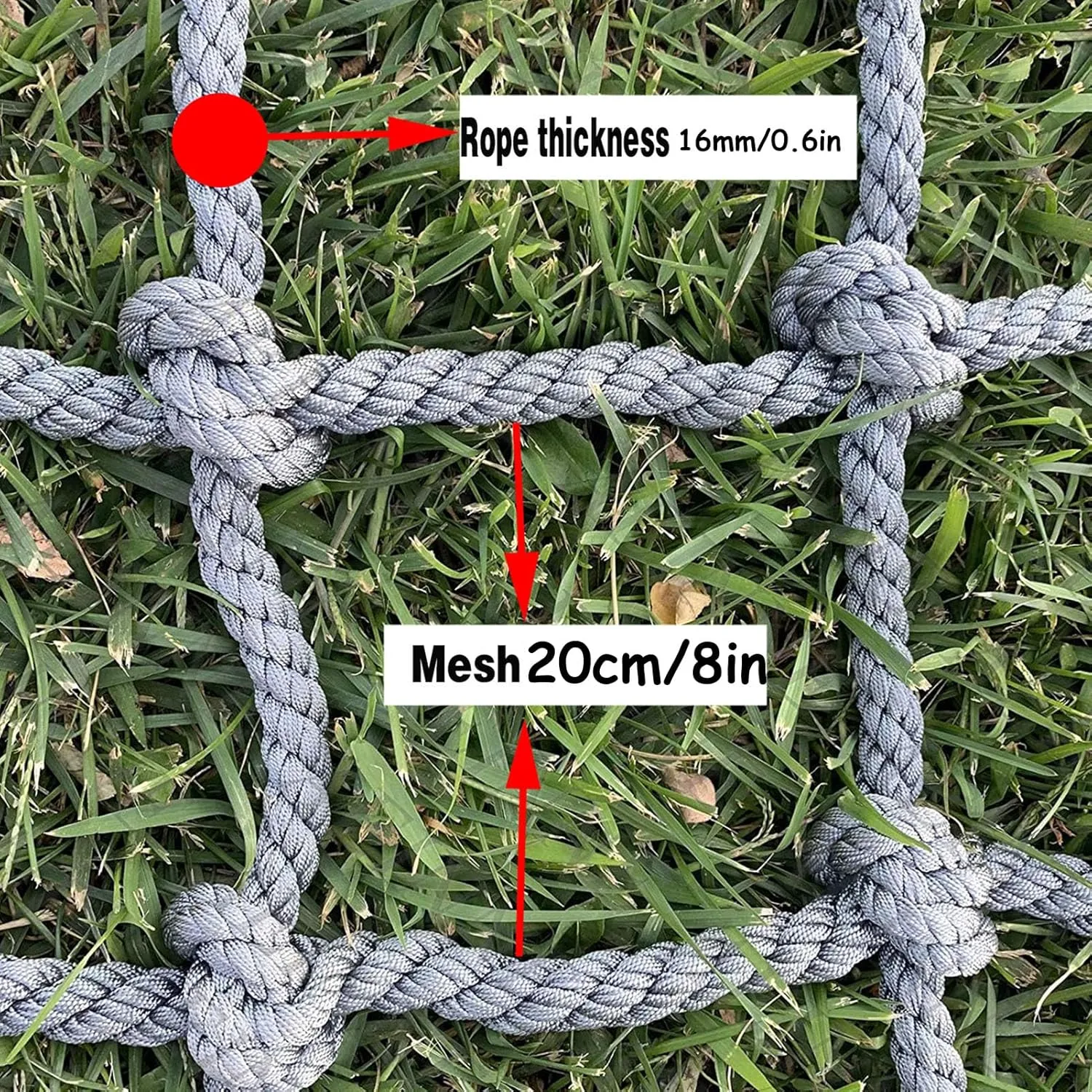 Cargo Net,Heavy Duty Climbing Net Playground Net,Rope Ladder Afety Protection Net for Indoor & Outdoor,Treehouse,Gyms(Size:5x5m/16.4x16.4ft)