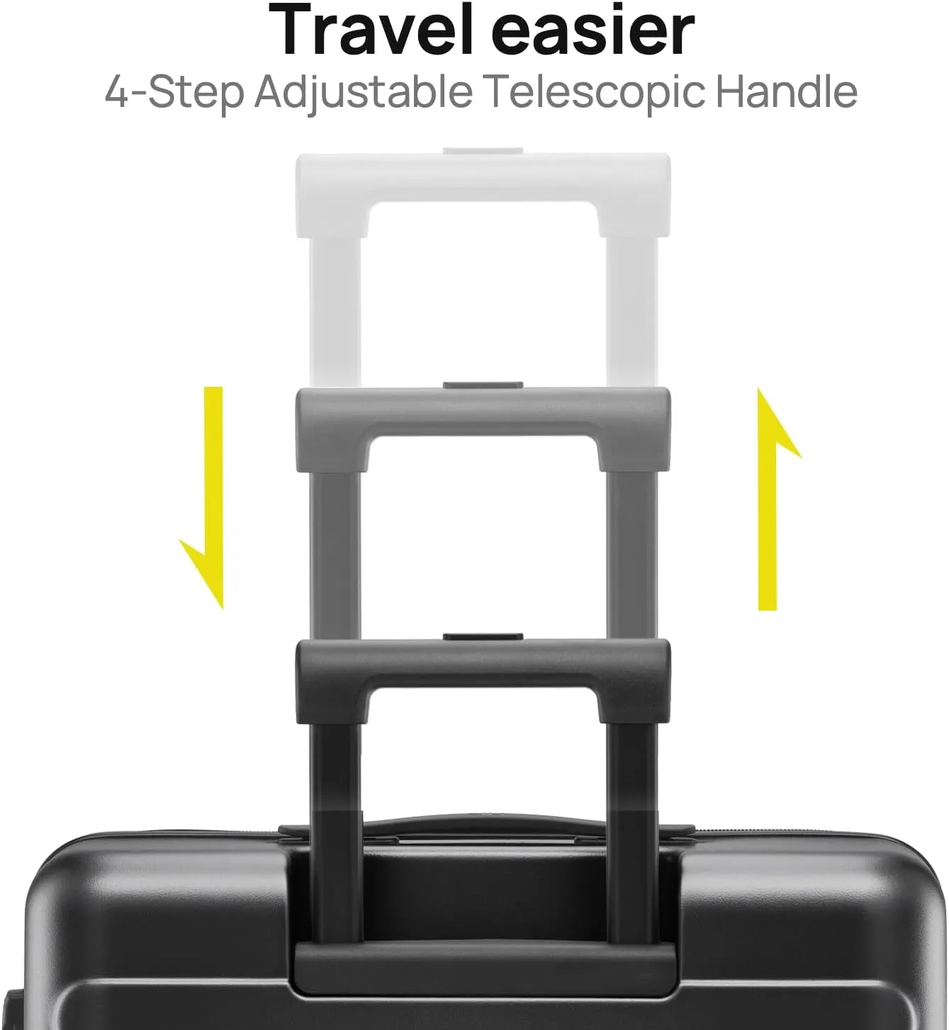 Carry On Luggage 22x14x9 Airline Approved, 20 Inch Luggage with Smooth Spinner Wheels, Lightweight, Hard Shell PC Suitcase Carry-On, Travel Luggage, TSA Approved (Black, Rhine Basic)