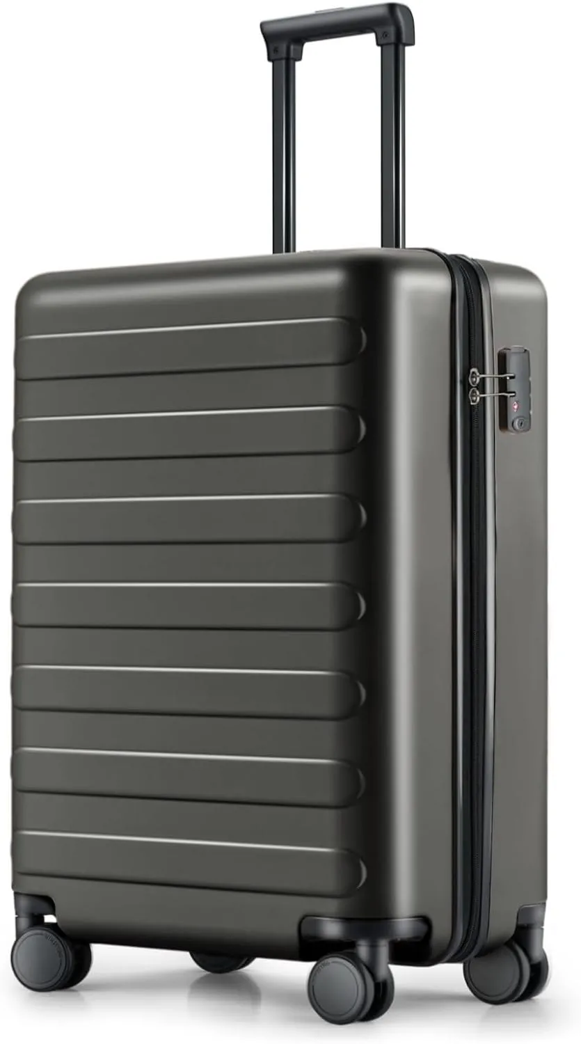 Carry On Luggage 22x14x9 Airline Approved, 20 Inch Luggage with Smooth Spinner Wheels, Lightweight, Hard Shell PC Suitcase Carry-On, Travel Luggage, TSA Approved (Black, Rhine Basic)