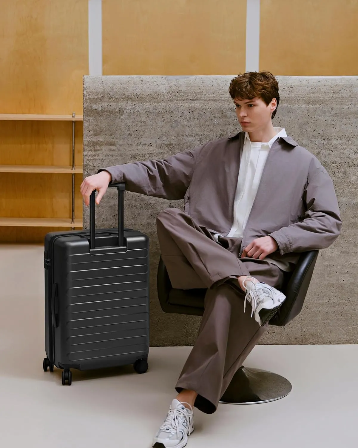 Carry On Luggage 22x14x9 Airline Approved, 20 Inch Luggage with Smooth Spinner Wheels, Lightweight, Hard Shell PC Suitcase Carry-On, Travel Luggage, TSA Approved (Black, Rhine Basic)