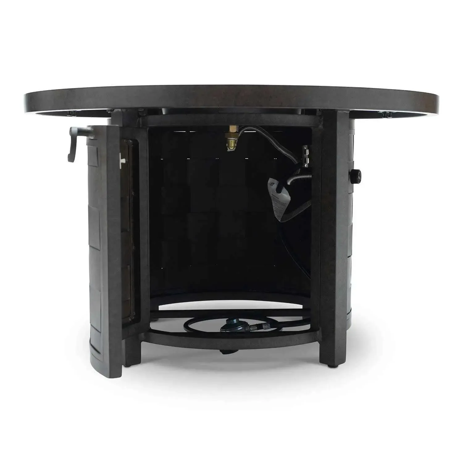 Castelle Classical 40" Round Fire Pit with Forged Top and Antique Dark Rum Finish