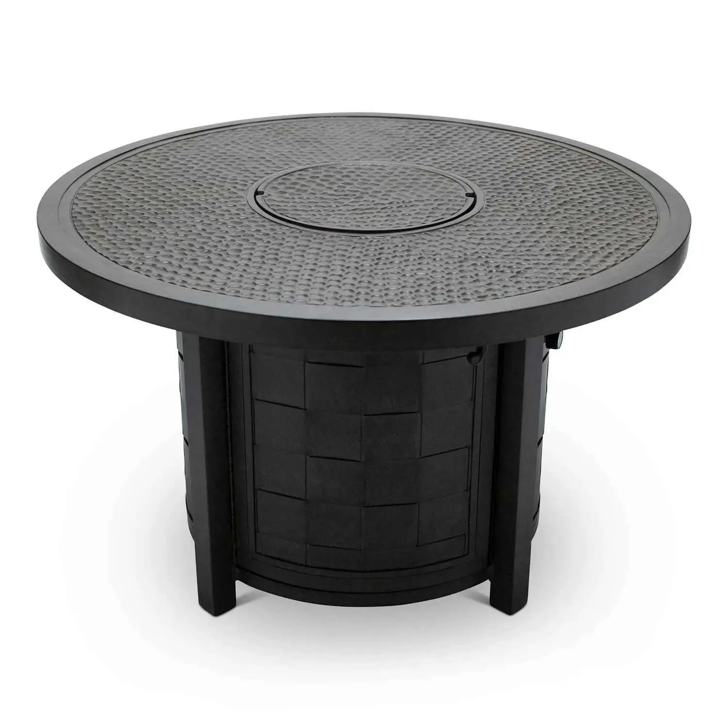 Castelle Classical 40" Round Fire Pit with Forged Top and Antique Dark Rum Finish