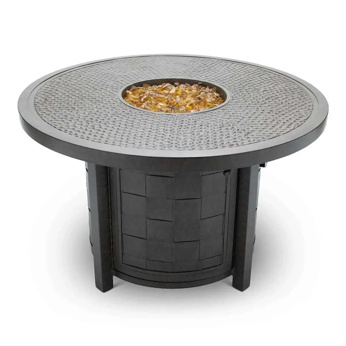 Castelle Classical 40" Round Fire Pit with Forged Top and Antique Dark Rum Finish