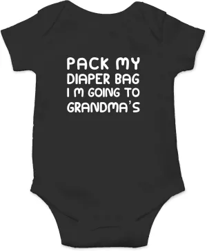 CBTwear Pack My Diaper Bag, I'm Going To Grandma's House Baby Bodysuit - Cute Newborn Unisex Clothing