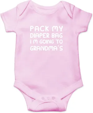 CBTwear Pack My Diaper Bag, I'm Going To Grandma's House Baby Bodysuit - Cute Newborn Unisex Clothing
