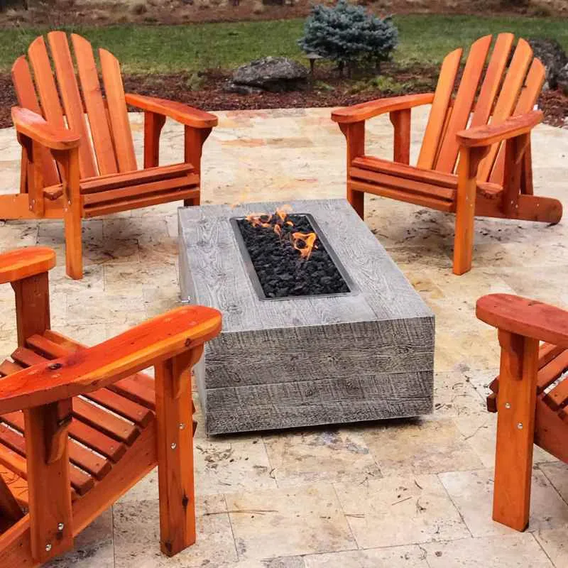 Cedar Park Fire Pit - Wood Grain Concrete | 60"