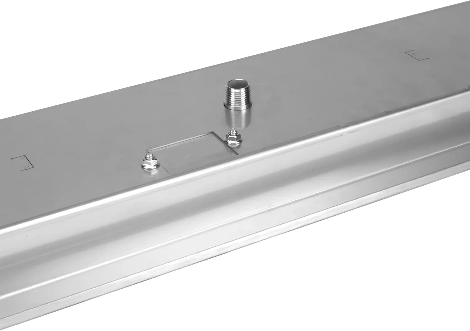 Celestial 36" x 6" Commercial Grade Linear Drop-in Fire Pit Pan w/Burner, 16 Gauge Stainless Steel, 65,000 BTU, Beveled Lip for Extra Strength, Natural Gas or Propane, for DIY Outdoor Gas Fire Pits