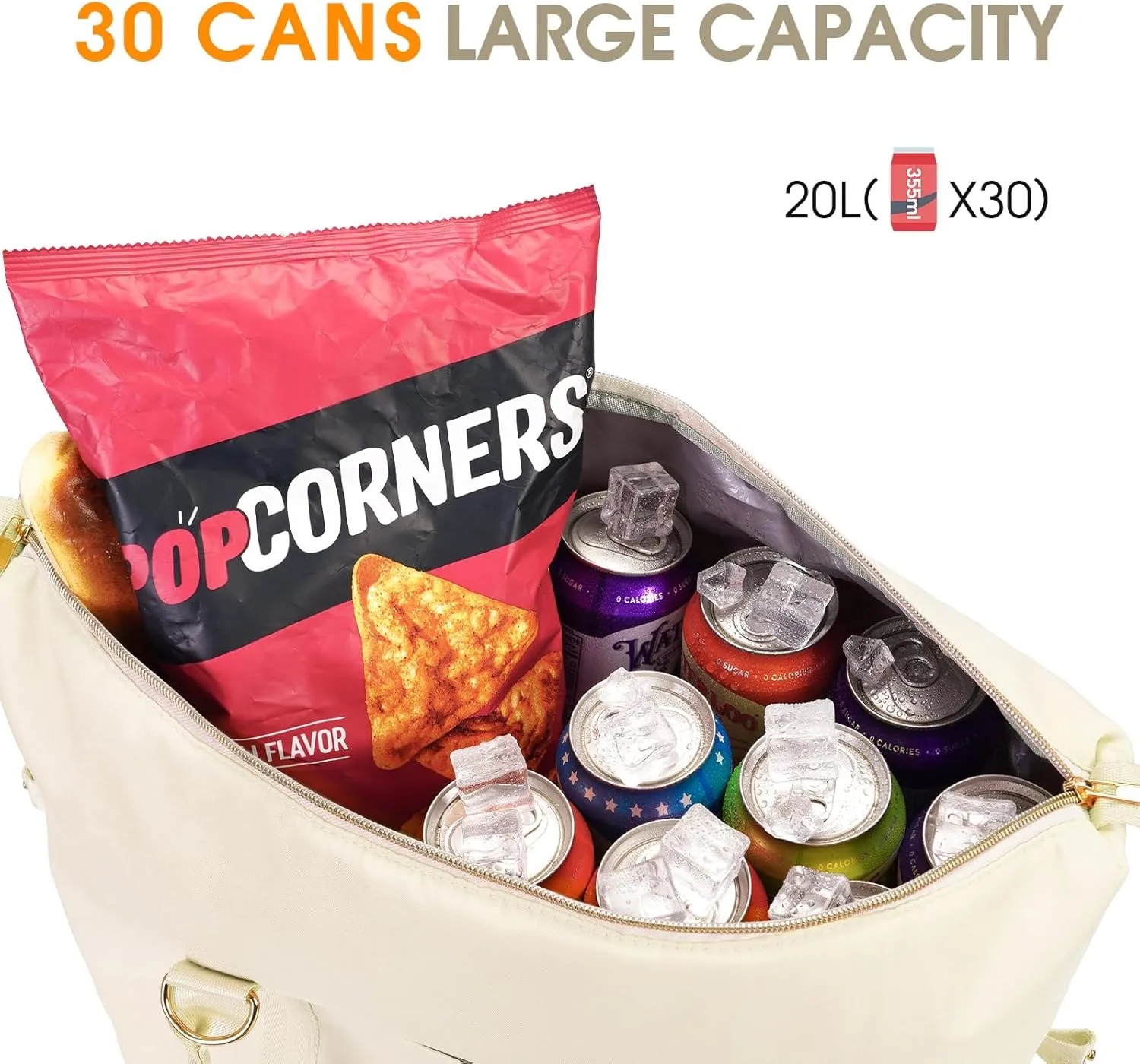 Ceneda Large Cooler Bag 40 Can Insulated Soft Cooler Leakproof Cooler Tote Bag Beach Travel Camping Lunch Bag for Women and Men