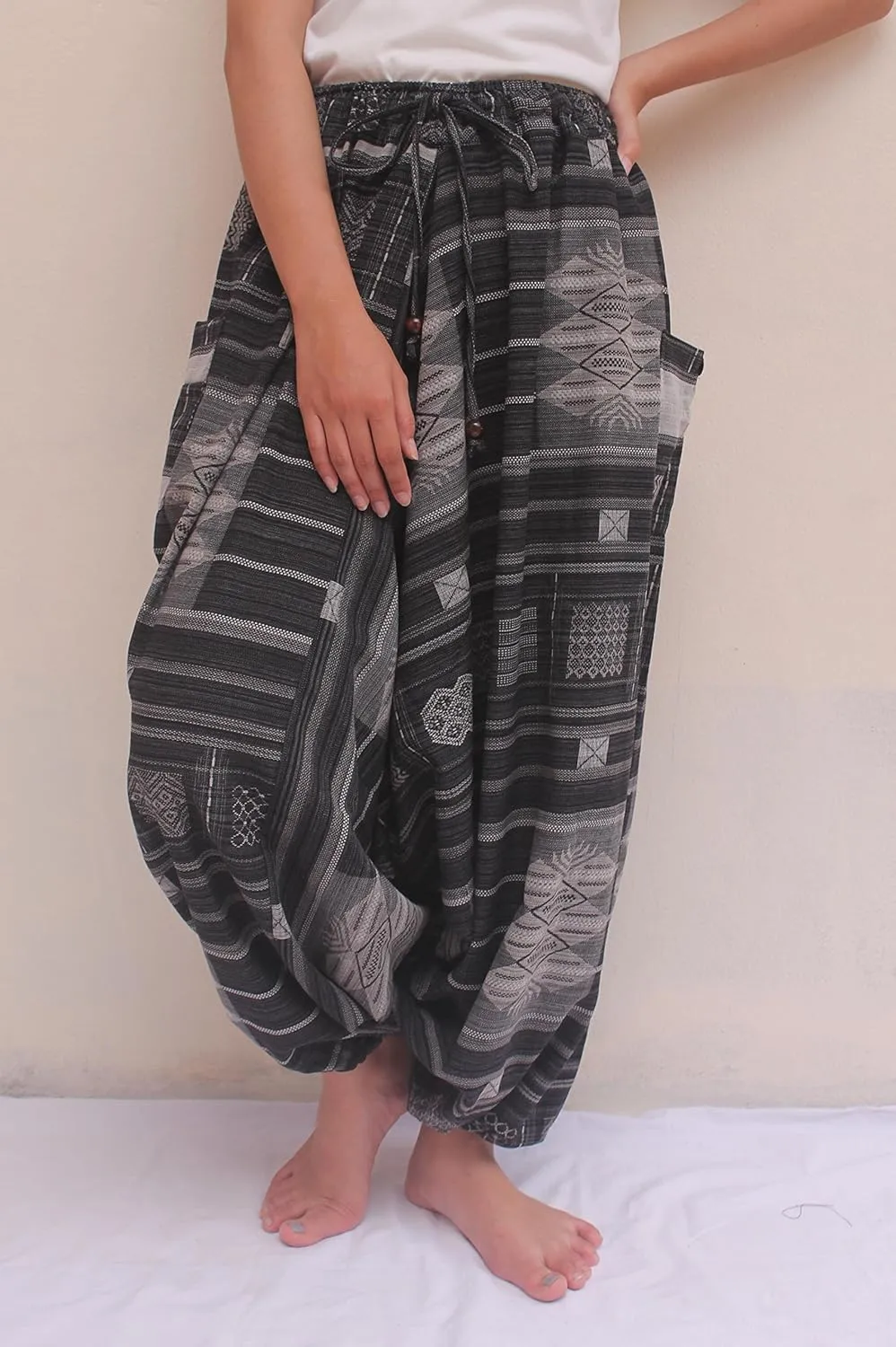 ChiangmaiThaiShop 100% Cotton Baggy Boho Aladin Yoga Harem Pants