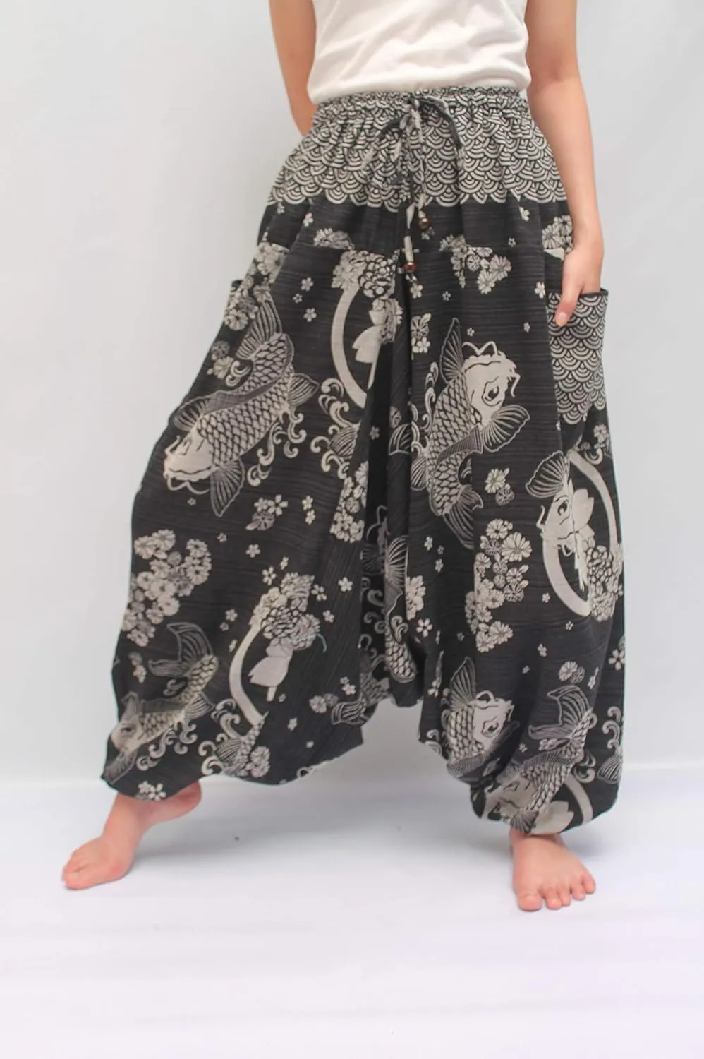 ChiangmaiThaiShop 100% Cotton Baggy Boho Aladin Yoga Harem Pants