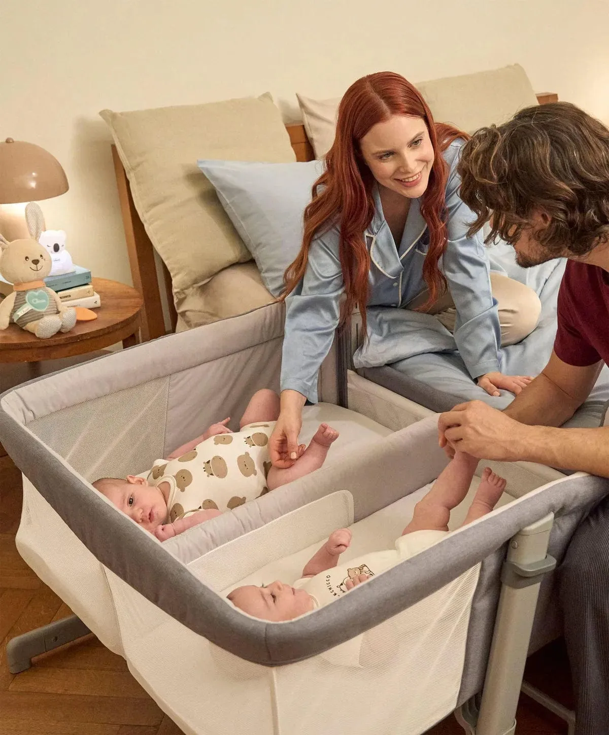 Chicco Next2Me Twins Bedside Crib - Magnet Grey