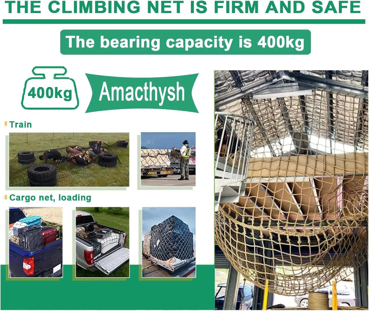 Child Adults Playground Climbing Netting Cargo Climbing Net Outdoor Treehouse Truck Trailer Nets Heavy Duty Swings Net Safety Net,255.91 * 374.02 inch