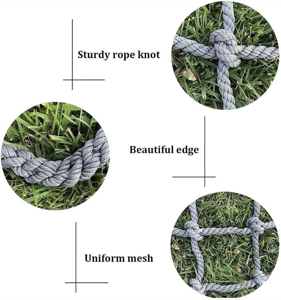 Child Safety Net Cargo Climbing Net Dia 8mm Outdoor Net Hammock Swing Safety Climbing Frame Climb Rope Netting Climbing Net (Color : 10mm-10cm, Size : 1X3m/3.3X9.8ft)