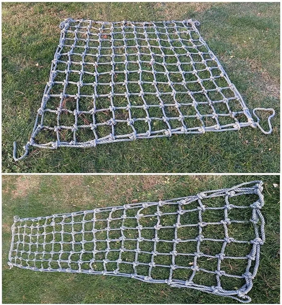 Child Safety Net Cargo Climbing Net Dia 8mm Outdoor Net Hammock Swing Safety Climbing Frame Climb Rope Netting Climbing Net (Color : 10mm-10cm, Size : 1X3m/3.3X9.8ft)