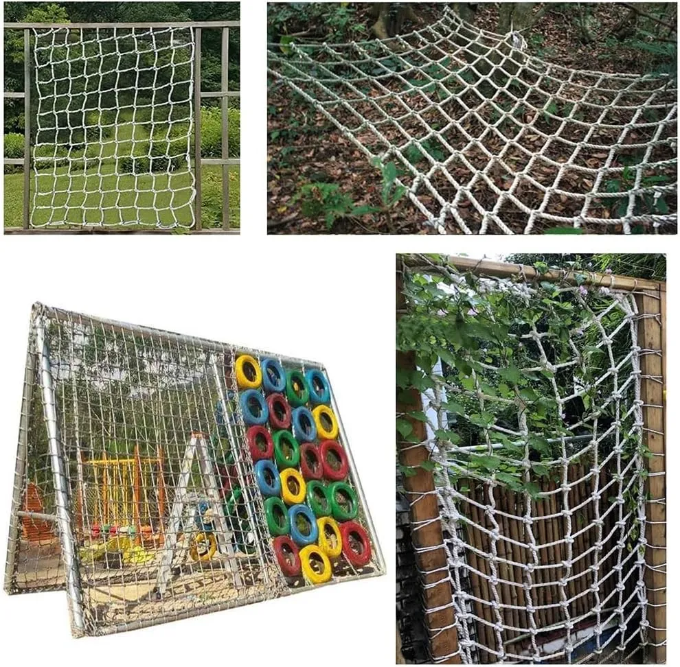 Child Safety Net Cargo Climbing Net Dia 8mm Outdoor Net Hammock Swing Safety Climbing Frame Climb Rope Netting Climbing Net (Color : 10mm-10cm, Size : 1X3m/3.3X9.8ft)