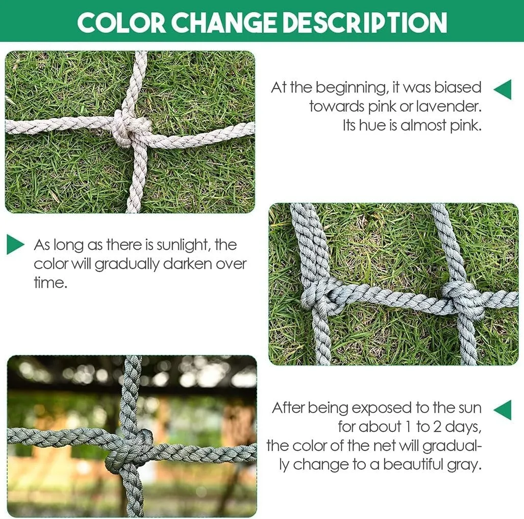 Child Safety Net Cargo Climbing Net Dia 8mm Outdoor Net Hammock Swing Safety Climbing Frame Climb Rope Netting Climbing Net (Color : 10mm-10cm, Size : 1X3m/3.3X9.8ft)