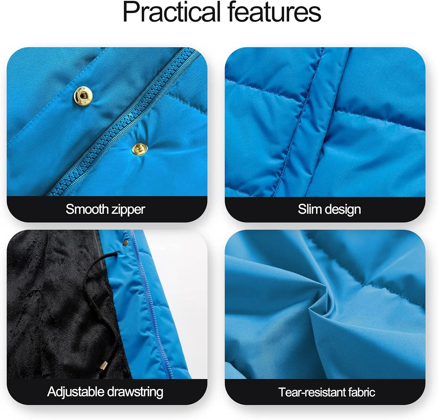 Chrisuno Women's Winter Warm Coats Puffer Jacket Long Drawstring Waterproof Snow Parka With Removable Faux Fur Trim Hood