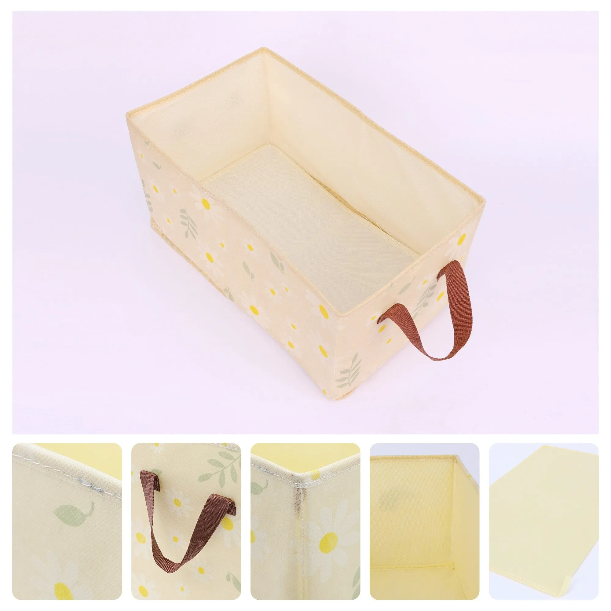 Chrysanthemum Storage Cube with Handles, Collapsible Fabric Storage Bins for Shelves Closet, 1 Pack Storage Basket for Clothes