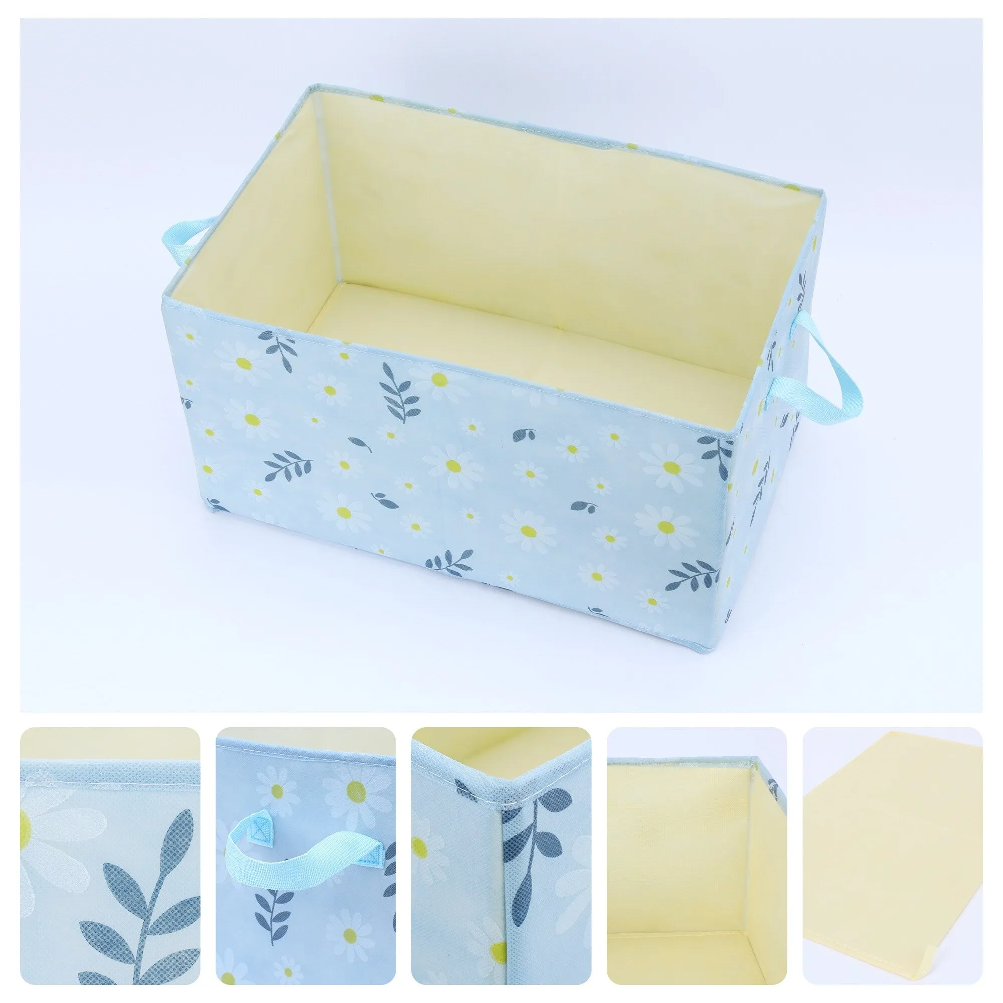 Chrysanthemum Storage Cube with Handles, Collapsible Fabric Storage Bins for Shelves Closet, 1 Pack Storage Basket for Clothes