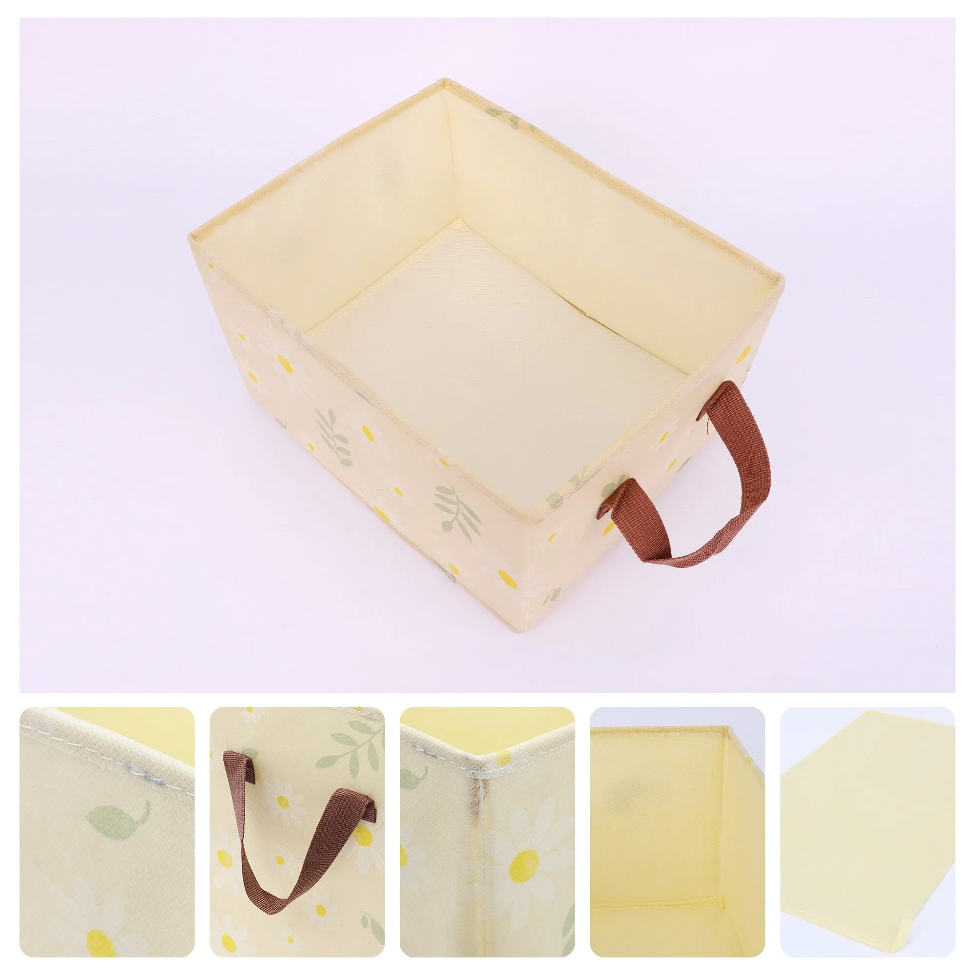 Chrysanthemum Storage Cube with Handles, Collapsible Fabric Storage Bins for Shelves Closet, 1 Pack Storage Basket for Clothes