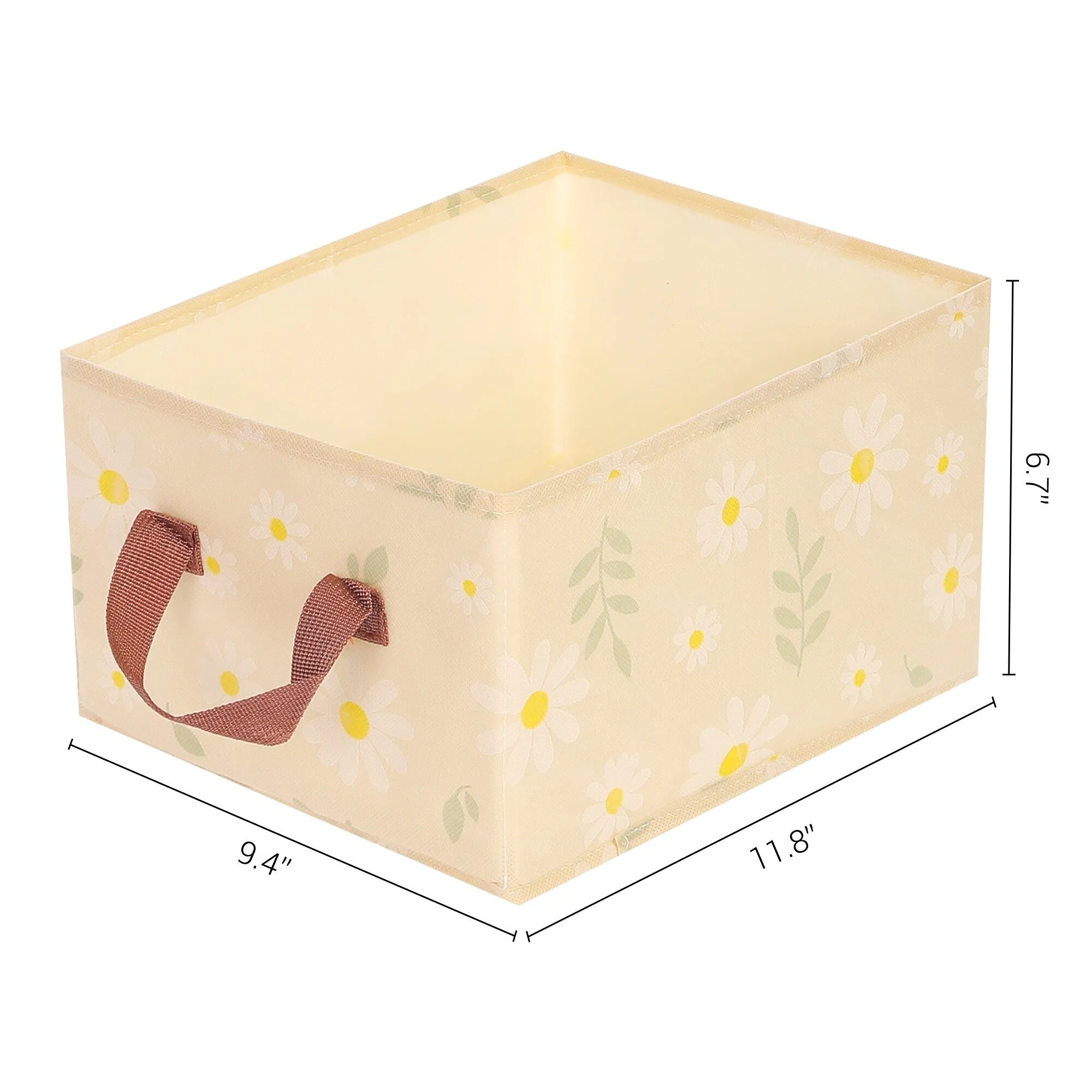 Chrysanthemum Storage Cube with Handles, Collapsible Fabric Storage Bins for Shelves Closet, 1 Pack Storage Basket for Clothes