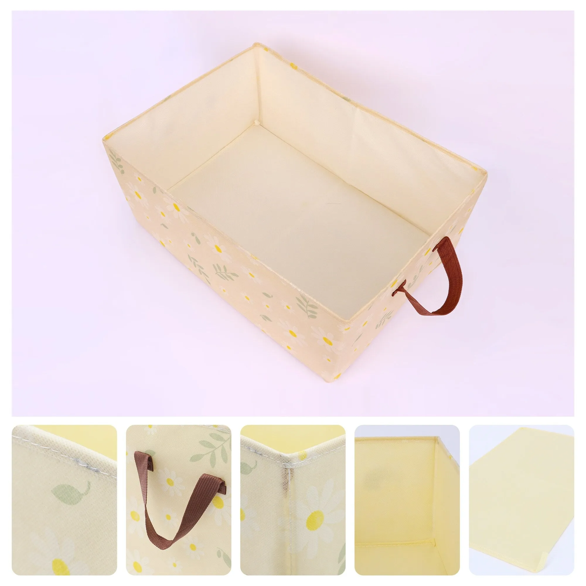 Chrysanthemum Storage Cube with Handles, Collapsible Fabric Storage Bins for Shelves Closet, 1 Pack Storage Basket for Clothes