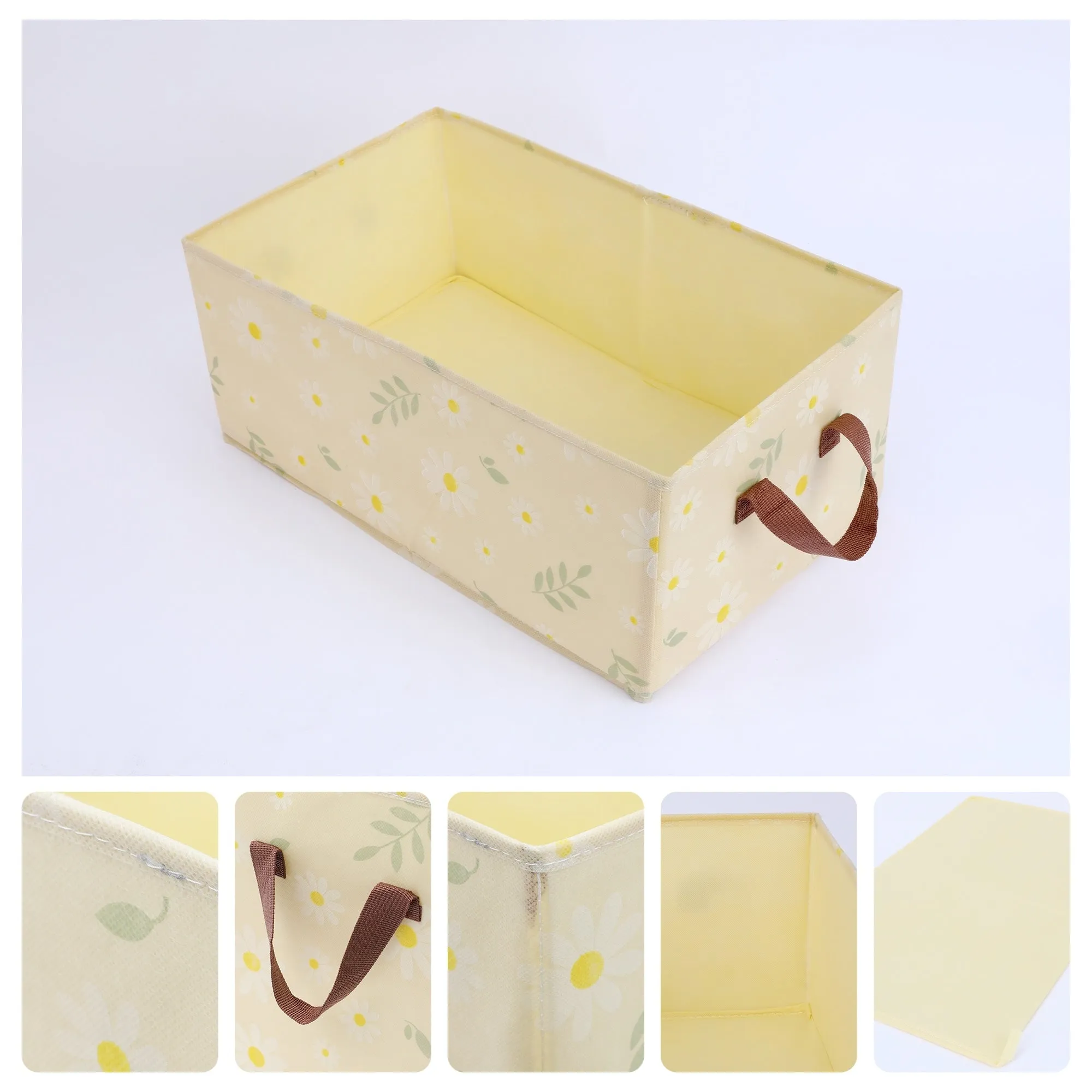 Chrysanthemum Storage Cube with Handles, Collapsible Fabric Storage Bins for Shelves Closet, 1 Pack Storage Basket for Clothes