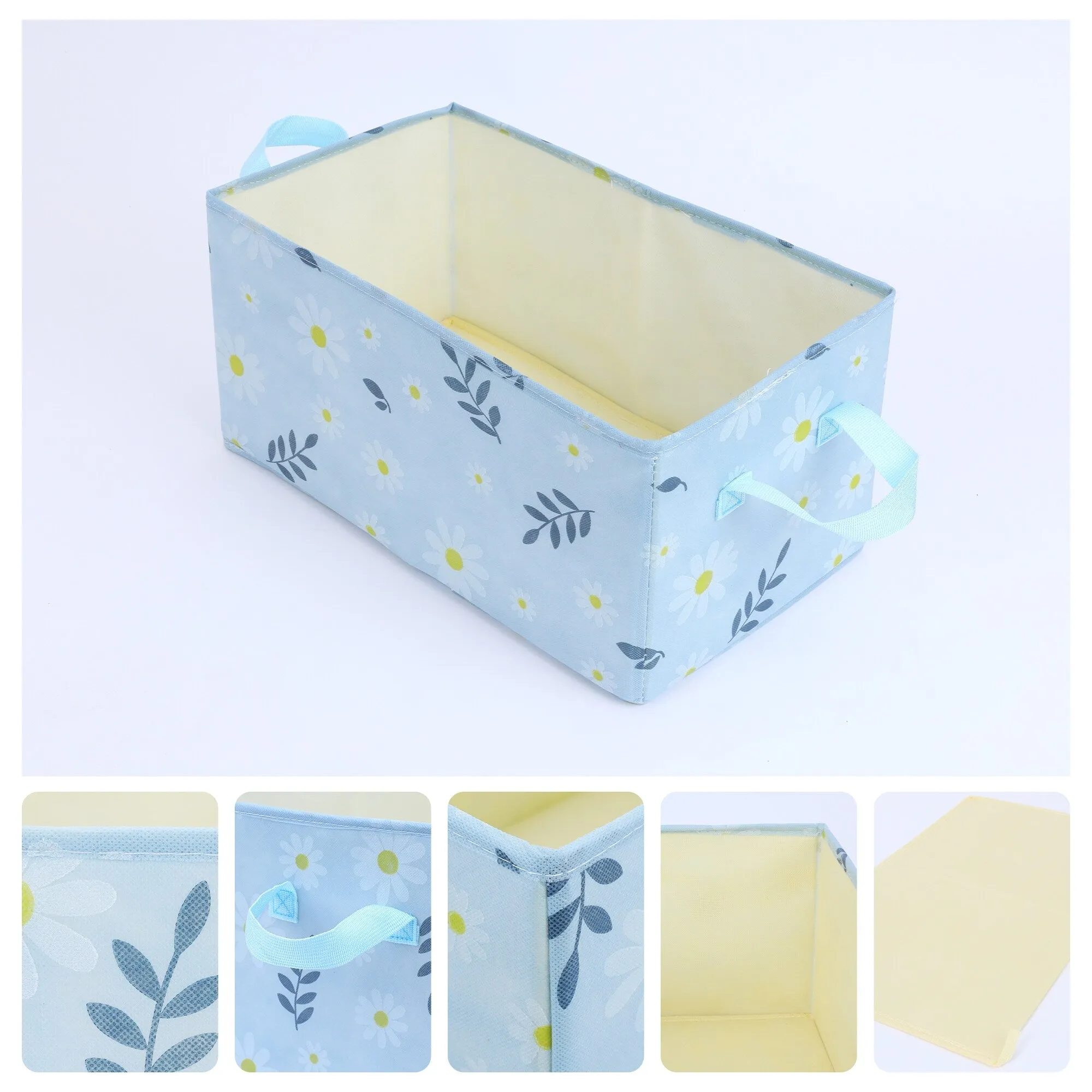 Chrysanthemum Storage Cube with Handles, Collapsible Fabric Storage Bins for Shelves Closet, 1 Pack Storage Basket for Clothes