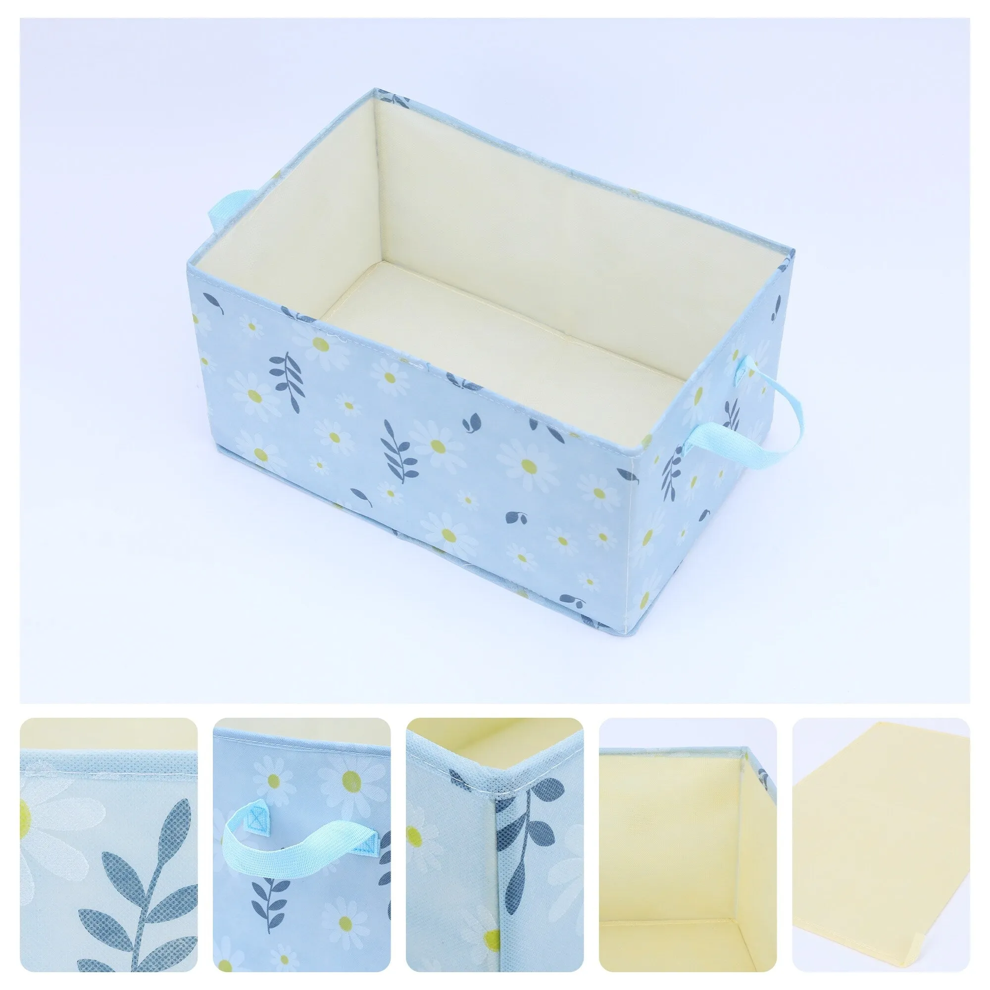 Chrysanthemum Storage Cube with Handles, Collapsible Fabric Storage Bins for Shelves Closet, 1 Pack Storage Basket for Clothes