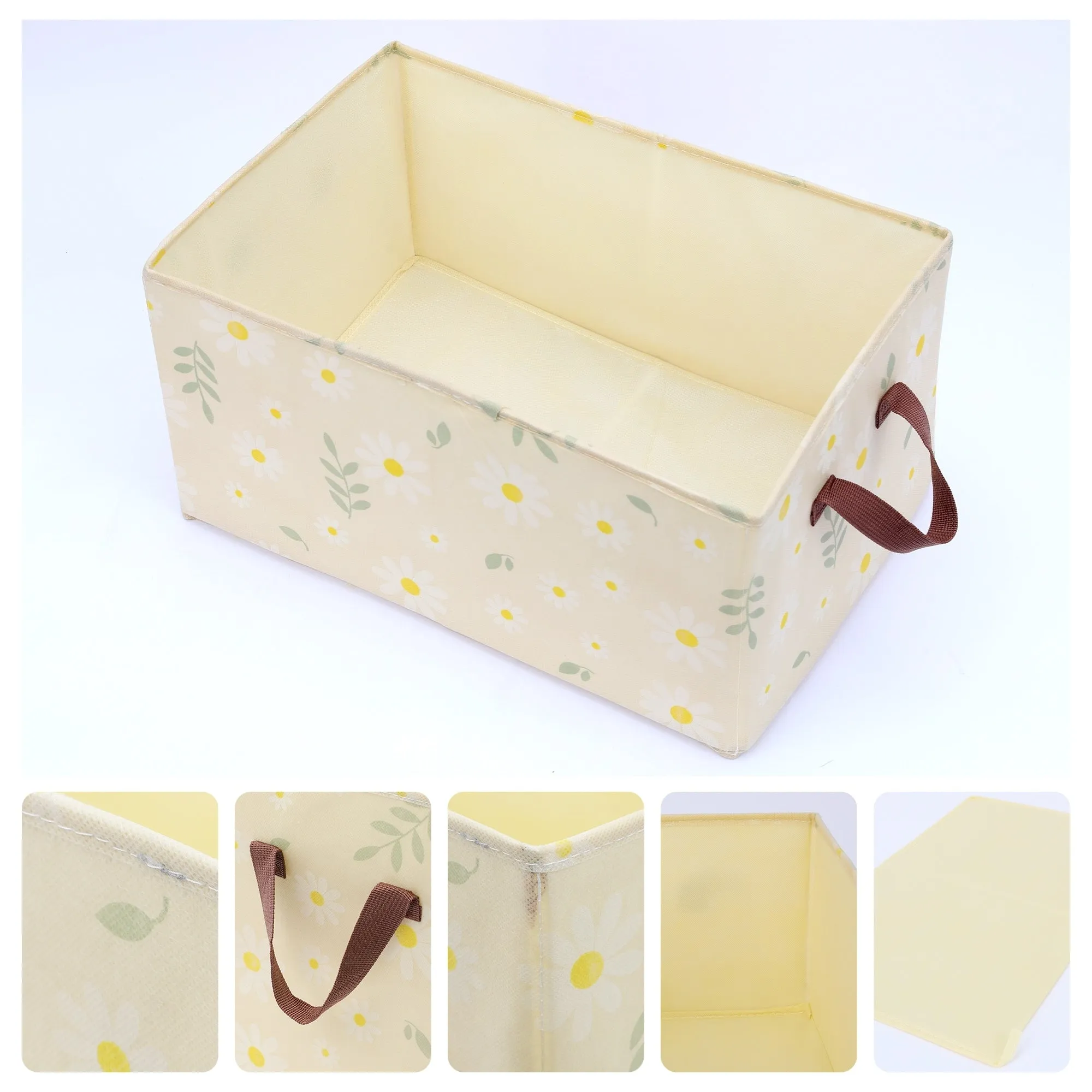 Chrysanthemum Storage Cube with Handles, Collapsible Fabric Storage Bins for Shelves Closet, 1 Pack Storage Basket for Clothes
