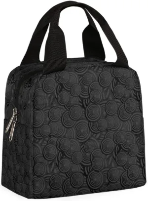 Circle Concentric Women Lunchbox for Work, Adult Insulated Lunch Bag Women, Black Lunchbox, Lunch Tote, Cute Small Lunch Box For Women, Lunch box Men, Lunch Bags for Work Travel