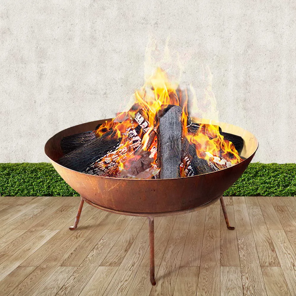 Classic Fire Pit (70cm) Steel Bowl - Oxidized Brown