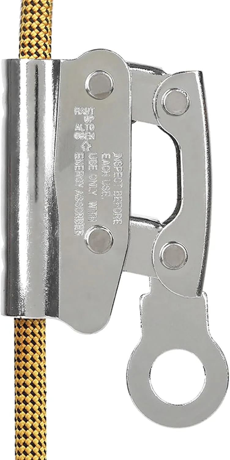 Climb Self Locking Rope Grab - Alloy Steel, Safety Protection 25 kN(Aprx 300LB), Used with 5/8’’ Lifeline Rope, for Construction, Climbing, Fall-Protection (Round Lock)