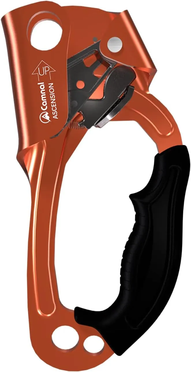 Climbing Ascender UIAA & CE Certified Hand Ascender, Rope Ascender with Ergonomic Rubber Handle, Suit for 8~13mm Ropes