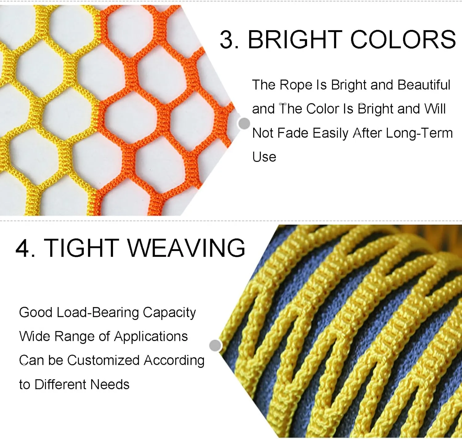 Climbing Cargo net Color Changing 5mm/5cm Hexagonal Shape, Court net Playground Safety net Greening Isolation net, Suitable for Tree House Accessories Outdoor Adventure,2MX7M(6.6X23FT)