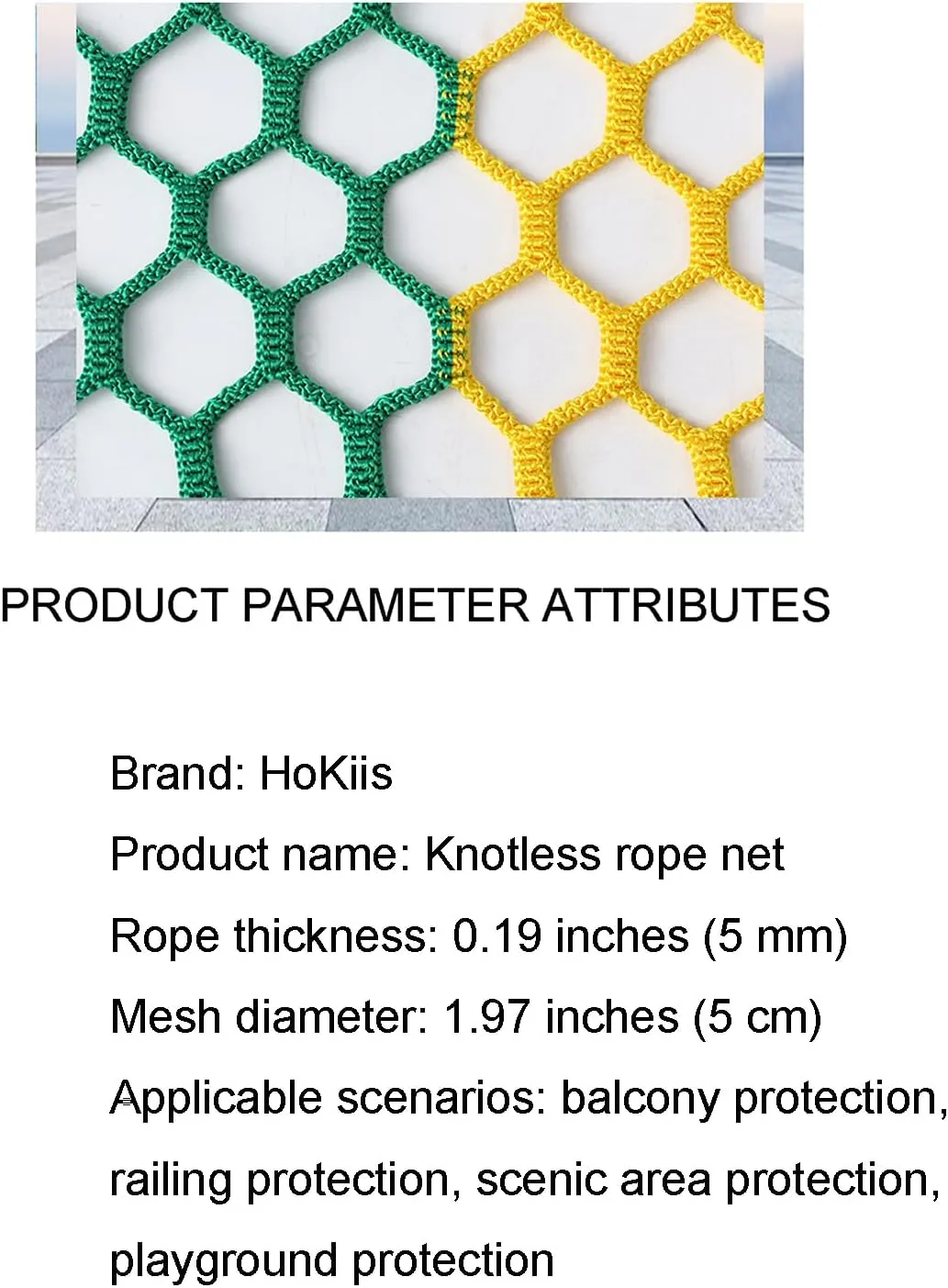 Climbing Cargo net Color Changing 5mm/5cm Hexagonal Shape, Court net Playground Safety net Greening Isolation net, Suitable for Tree House Accessories Outdoor Adventure,2MX7M(6.6X23FT)